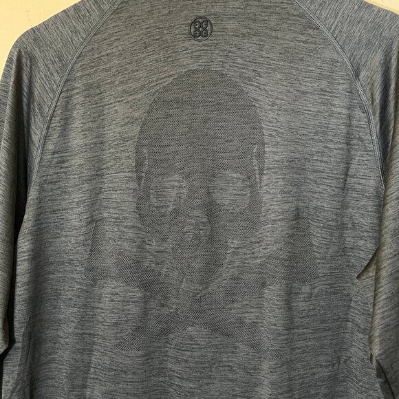 G/FORE Skull 1/4 Zip Performance Stretch Golf Pullover - Men's Size M - Gray - Picture 4 of 11